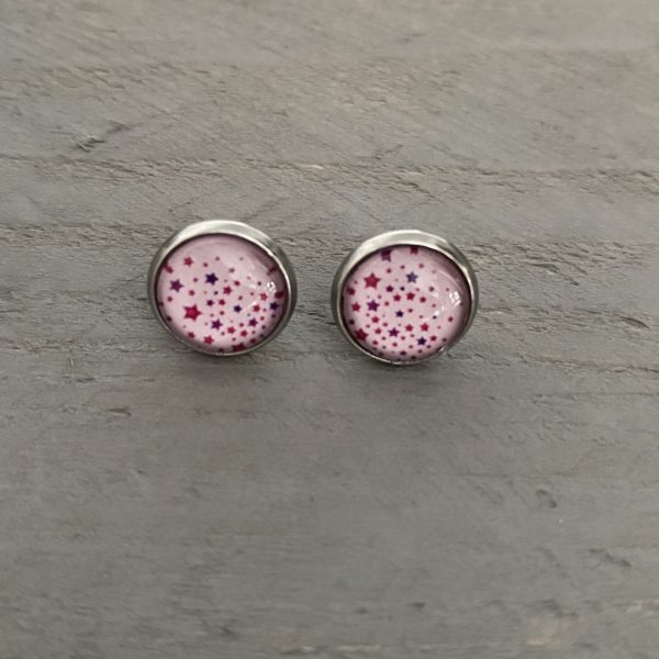 Ohrstecker "Sterne bunt rosa"
