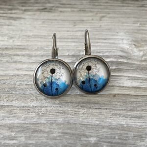 Ohrringe "Pusteblumen 2blau-weiss"