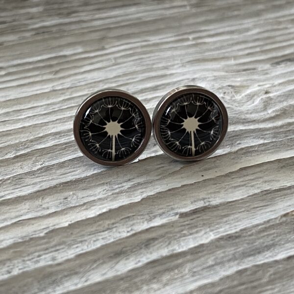 Ohrstecker " Pusteblume black-white"