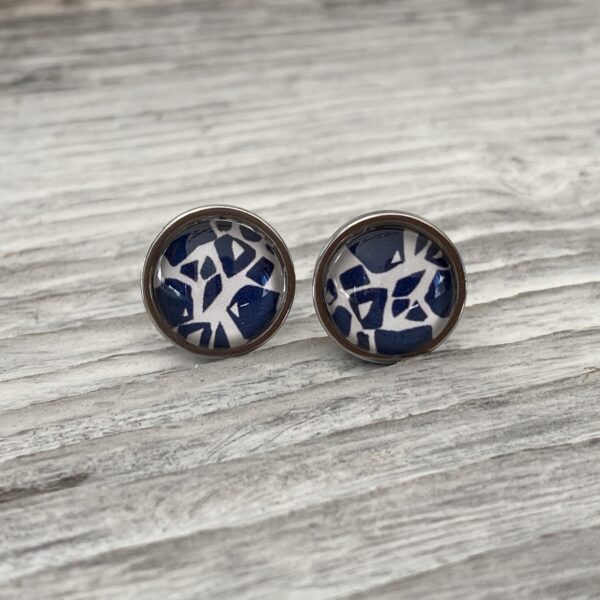 Ohrstecker "blau-weiss"