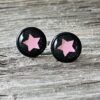 Ohrstecker " Stern rosa-schwarz" – Bild 2