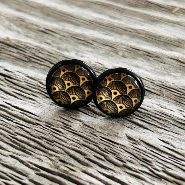 Ohrstecker "gold-black"