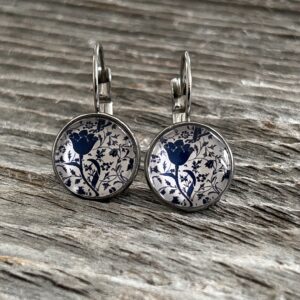 Ohrring " Tulpe blau"