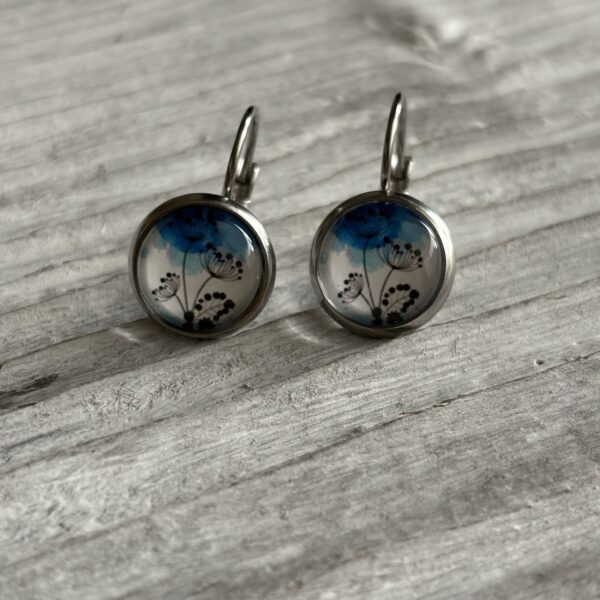 Ohrring "Pusteblumen blauton"
