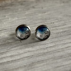 Ohrstecker " Pusteblumen Blauton"